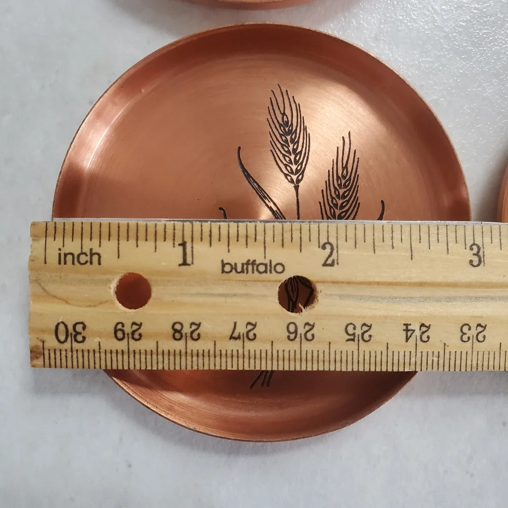 Fantasy Copperware Vintage Coasters Set of 4 Hand Wrought in Canada - Picture 4 of 4